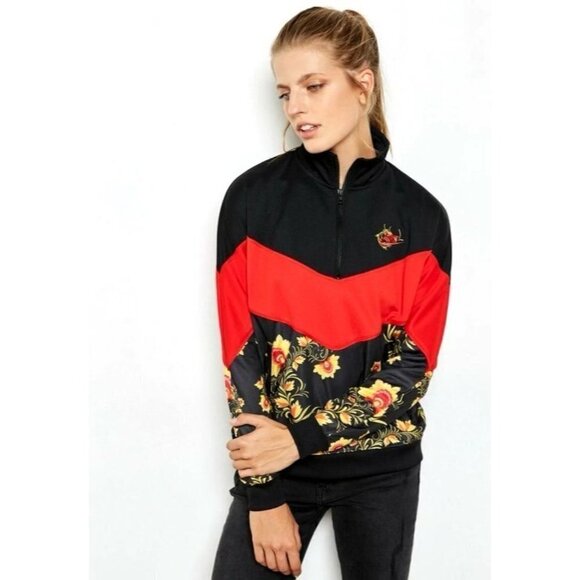NIKE Unisex Floral Sportswear Half Zip Jacket with Pockets NWOT sz(S) - Picture 1 of 12